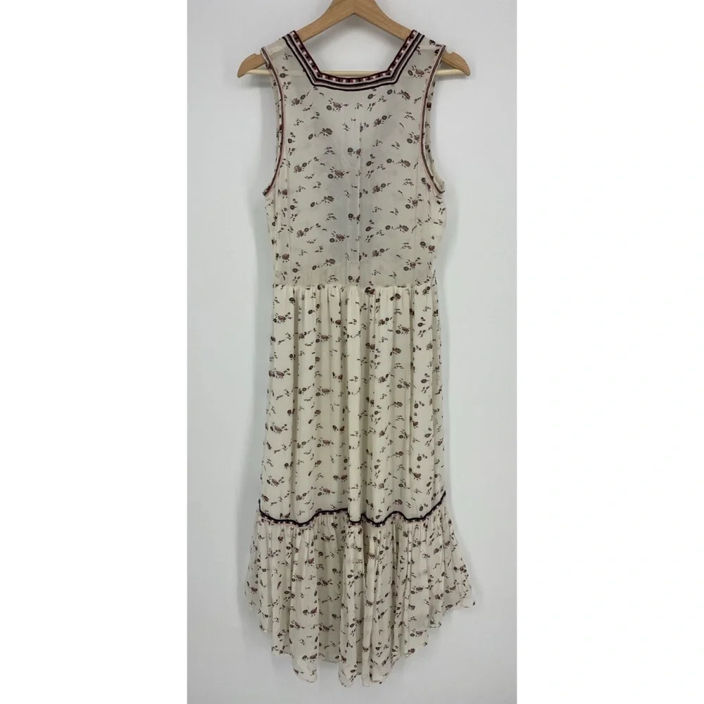 Ulla Johnson Embroidered Chiffon Silk Leena Floral Print Midi Dress - Picture 3 of 13